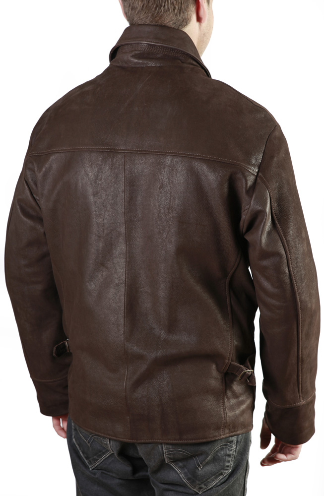 Veste Moto Double Peau De Chèvre Honda – Homme, Marron, Taille S (0SYTZ-53E-TS), Neuve