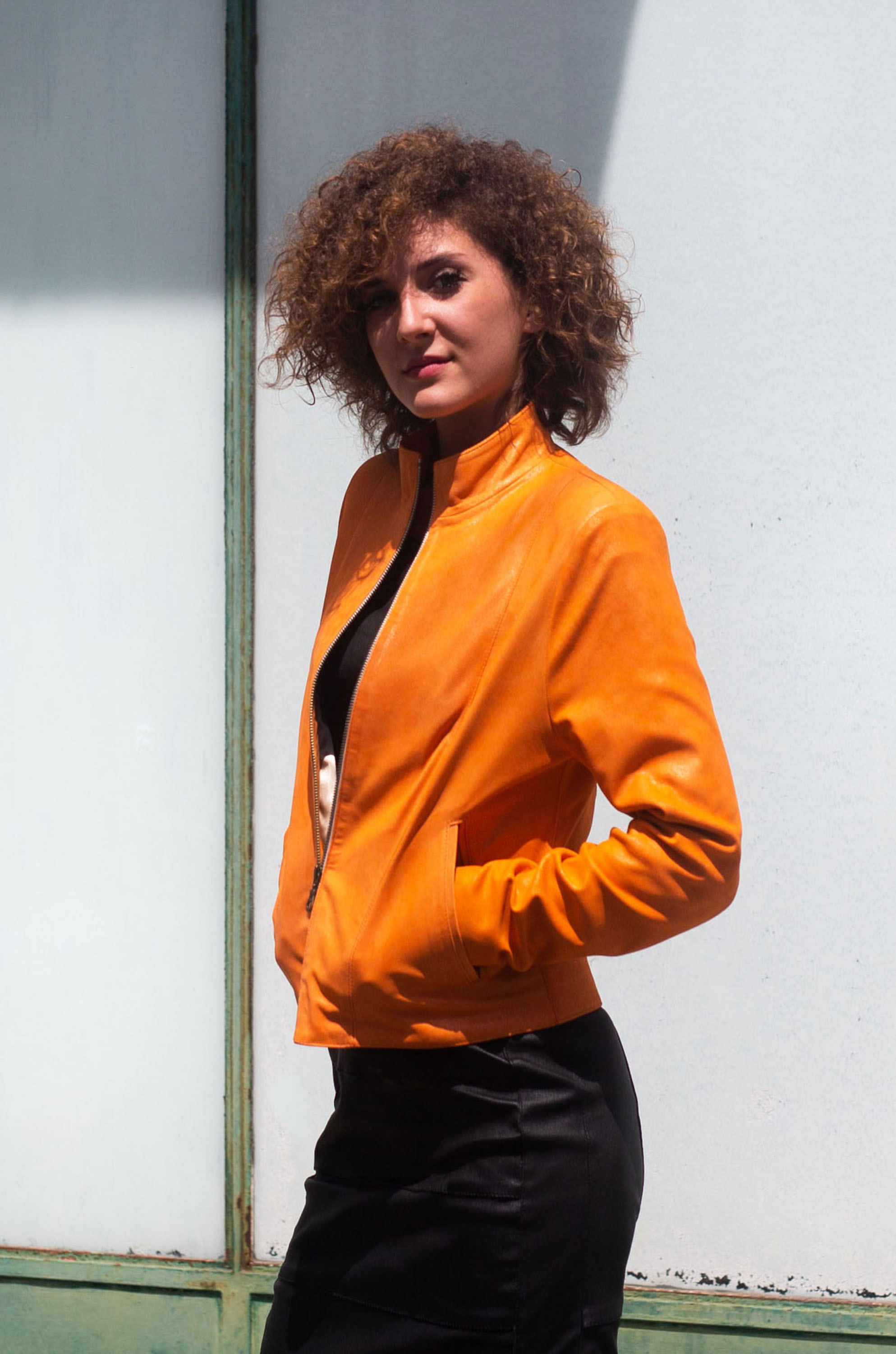Veste En Cuir Femme Flora Piel - Taille 42 - Noir - Vintage En Excellent État