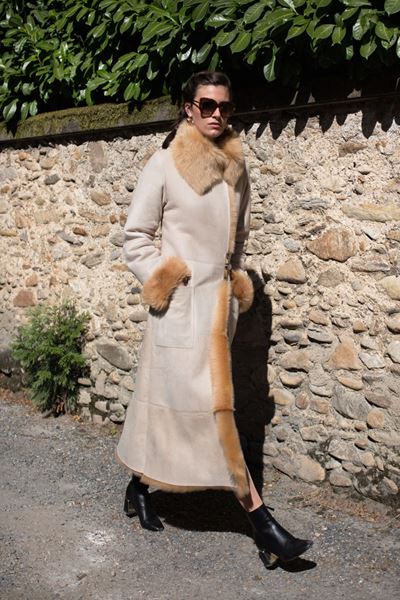 manteau long peau