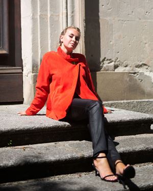 Veste Luxueuse En Cuir D'agneau Peau Lainée Akhéna Taille S - Fourrure - Neuf (porté 1 Fois) - Valeur 2300€