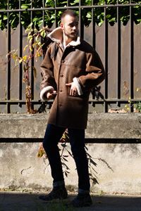 Manteau En Peau De Mouton Pour Homme - Taille 50, Marron, Occasion Très Bon état