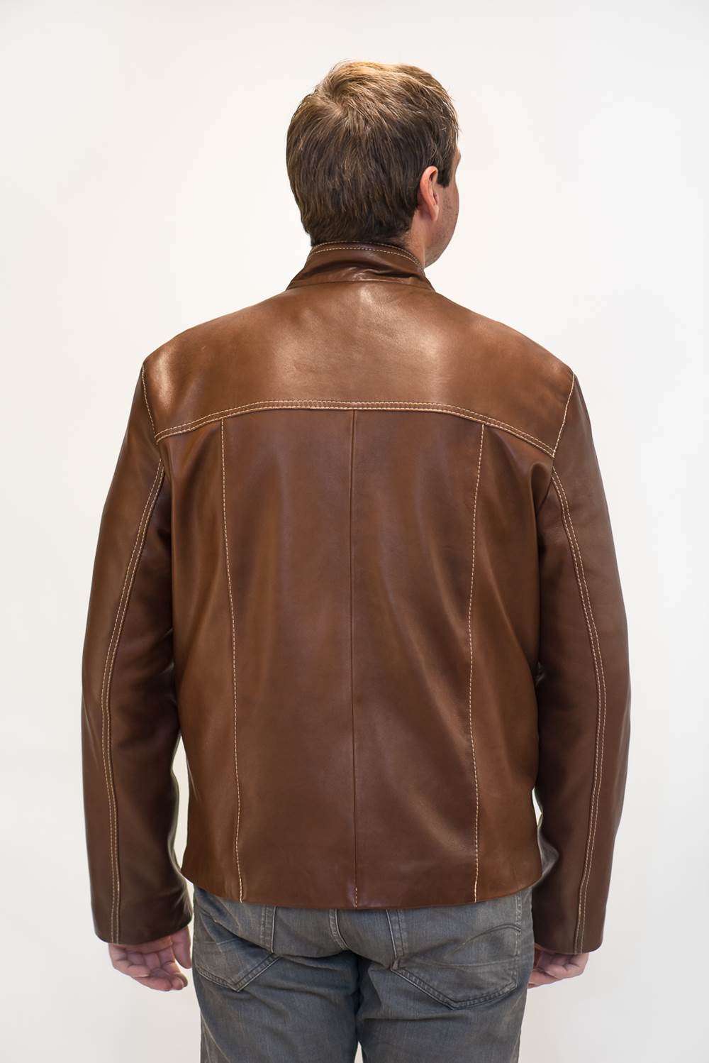 Blouson Bomber En Cuir D'agneau Véritable Pour Hommes - Bleu, Fait Main, Doublure, YKK, Toutes Saisons, Neuf Avec étiquette