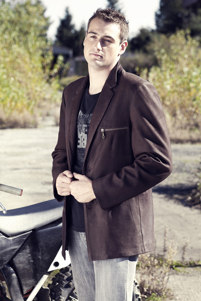 Blazer En Cuir Pour Hommes 100% Pur Doux Cuir D'Agneau Noir