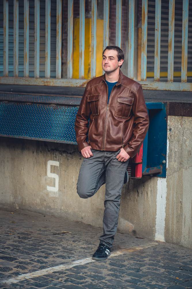 Veste Manteau En Cuir D'agneau Véritable - Taille 38 - Col Et Doublure Amovibles