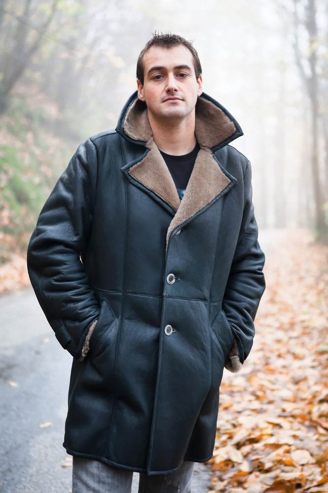 manteau en peau lainée homme